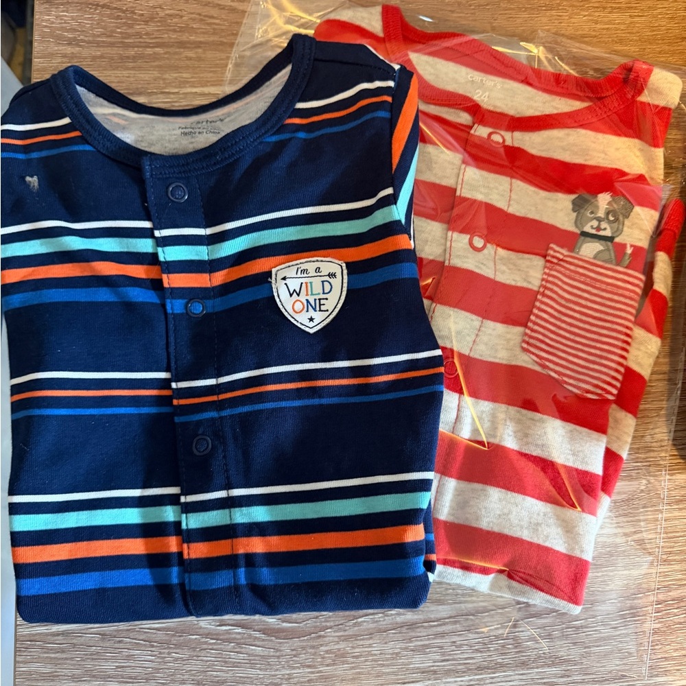 Striped Carter’s  Navy & Red Kids Sleep Set - Pack of 2